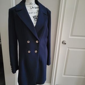 Deep blue short dress coat